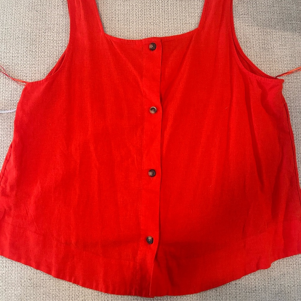 NWT | LC Lauren Conrad Red Button Back Tank Top